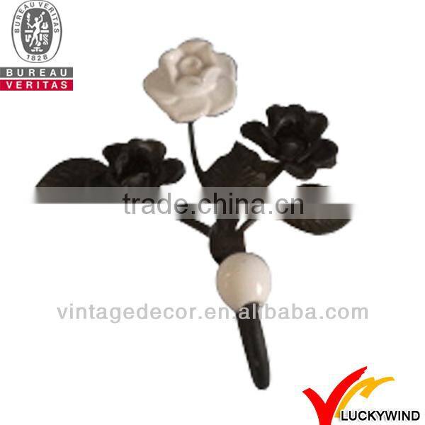 flower vintage metal clothes hanger hooks