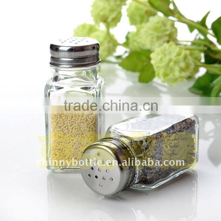glass salt and pepper stainless steel shaker