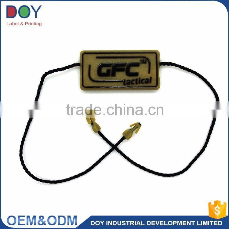 Factory sale high quality custom name logo hang tag plastic string hanging tablets for clothing