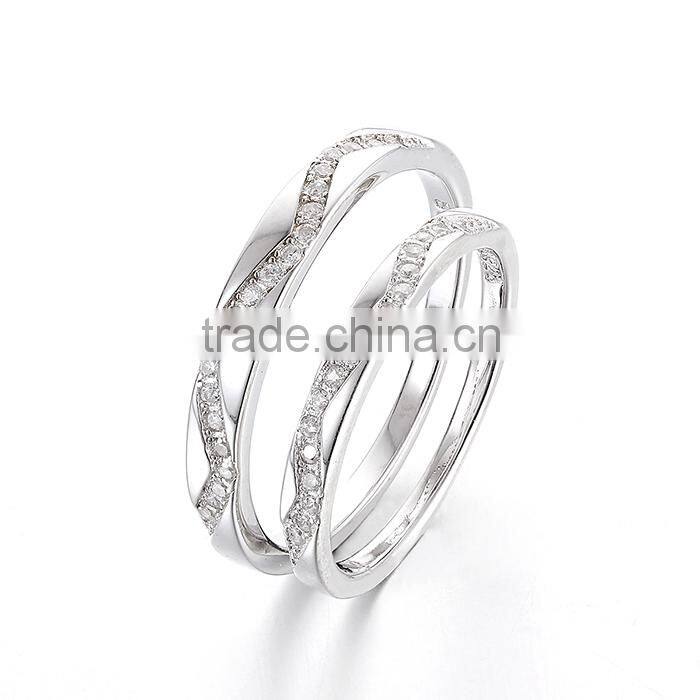 Trendy Coming 2016 S925 Silver Engagement Couple Rings