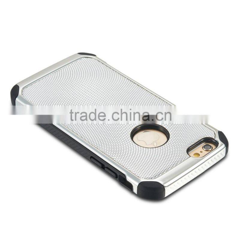 Electroplating Metal Cover Hybird TPU+PC Hard Case Shockproof Armor Back Case for iPhone 6 6s 6s Plus Samsung s7 s7edge