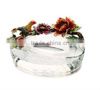 hand craft pewter design crystal ashtray decorative craft luxury crystal ashtray