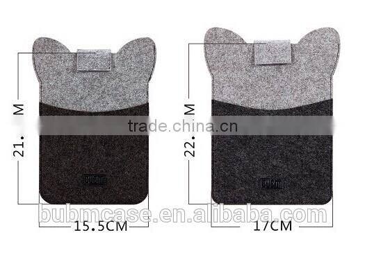 Black Color 7.9 inch Wool Felt Tablet Case Cute Cartoon Raccoon Bag Tablet Sleeve Tablet Pouch