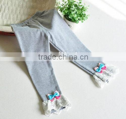 Wholesale Little Princess Flower Lace Leggings Custom High Quality Thin Cotton Baby Trousers