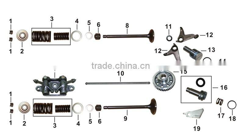 TC200 engine parts motorcycle valve rocker arm enhaust inlet valve