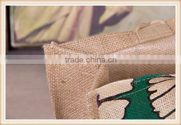 Ethnic style printing jute bag