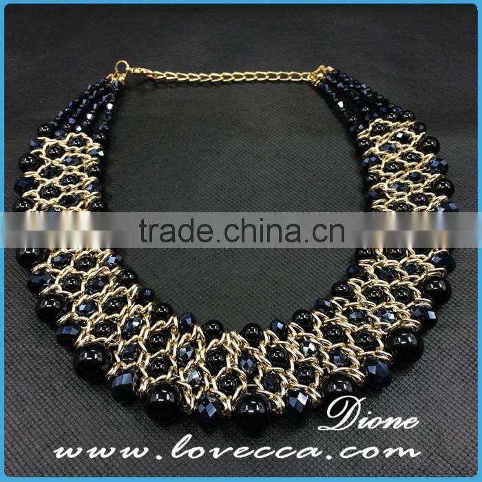 New fashion classy bohemian bib collar exaggerate pearl chain bib necklace