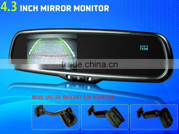 4.3 inch rearview mirror monitor Germid with parking sensor ,reverse camera