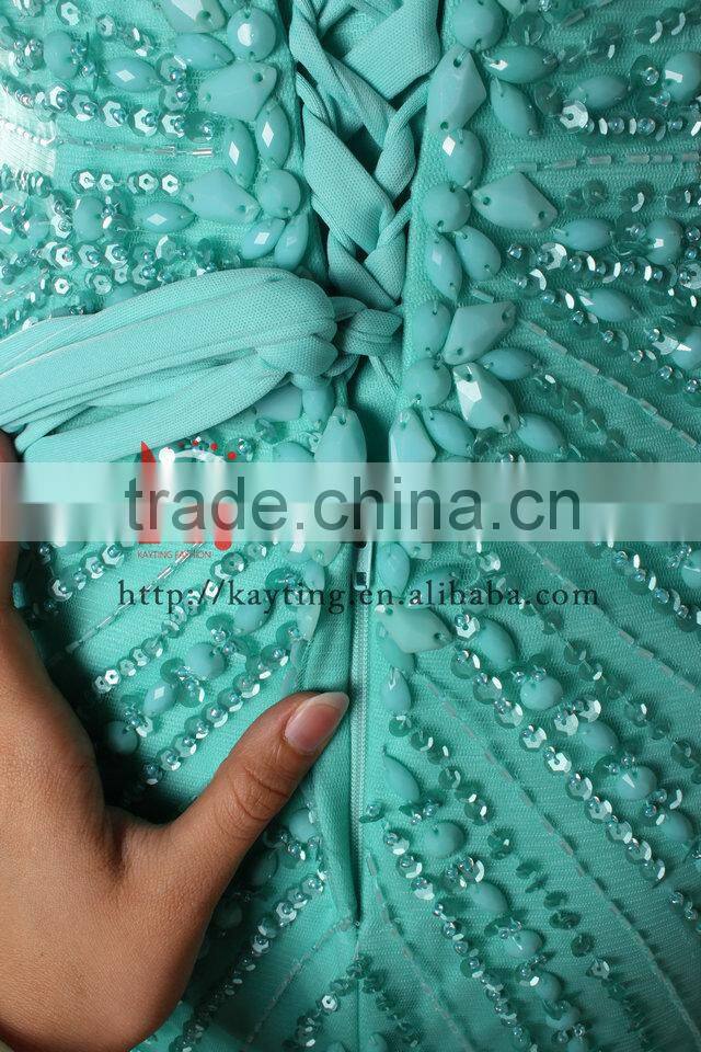 Luxurious Beads Sexy Elegant girl party wear western evening dress 2015