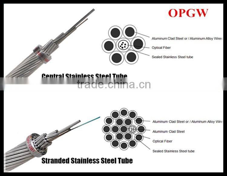 Hight quality Overhead Optic Fiber Earth Wire Single mode stranded Armored OPGW Manufacturer