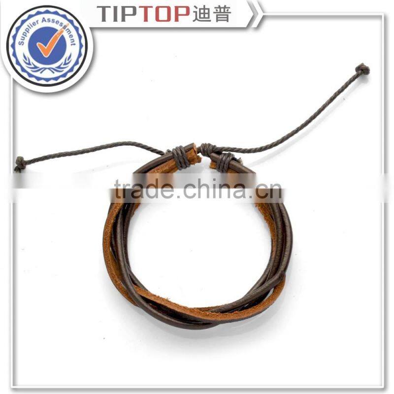 Unisex Mens Womens Multilayer Genuine Leather Metal Punk Casual Statement Knit Hand Made Wrist Bracelets Wristband Braided Rope