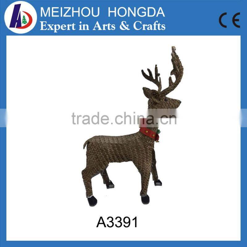 Wooden Christmas Removable Deer with Hanging Decoration