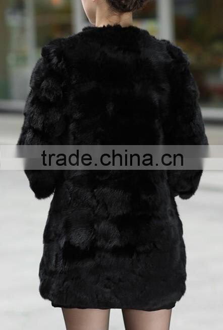 Fancy Graceful Women Fur Winter Coat Knitted Sheep Coat