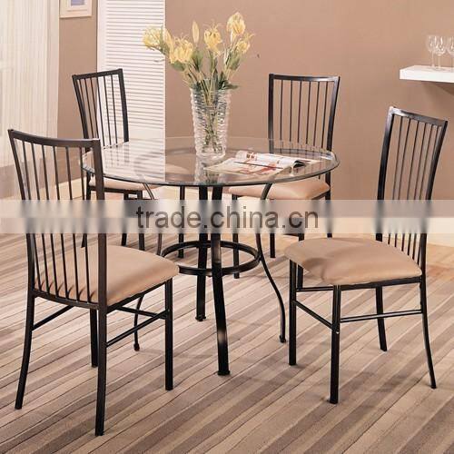 Metal base Glass top Computer Table with Shelver