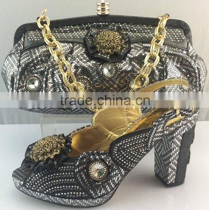 New arrival retro design women shoes and bag in wonderful matching for party ME3311