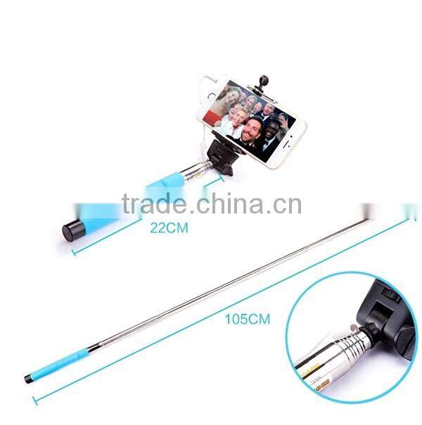 High quality 2015 zoom fashion selfie stick,monopod selfie stick,wired selfie stick
