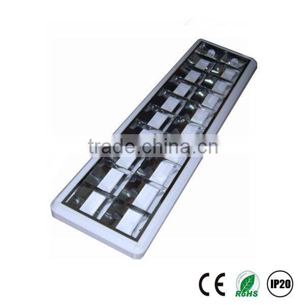 round corner design fluorescent louver fitting for T8 tube