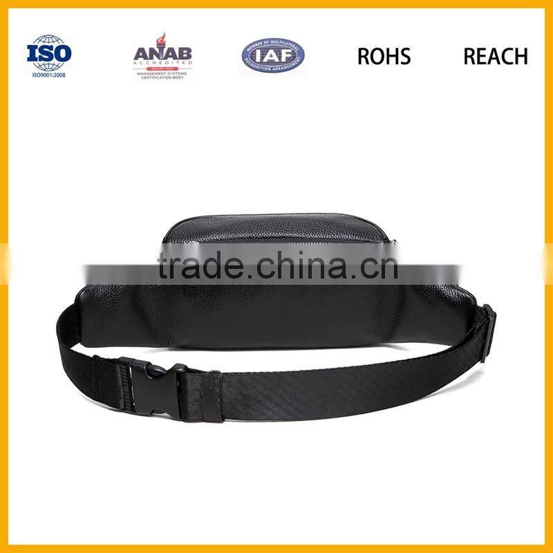 Elegant Design Favorable Price Black PU Material Unisex Cycling Waist Bag with Small Pocket