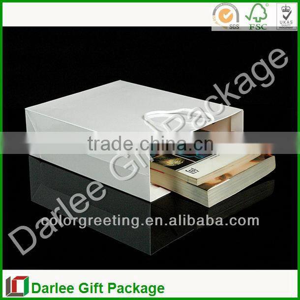 China factory recycled white paper shopping bags for clothes
