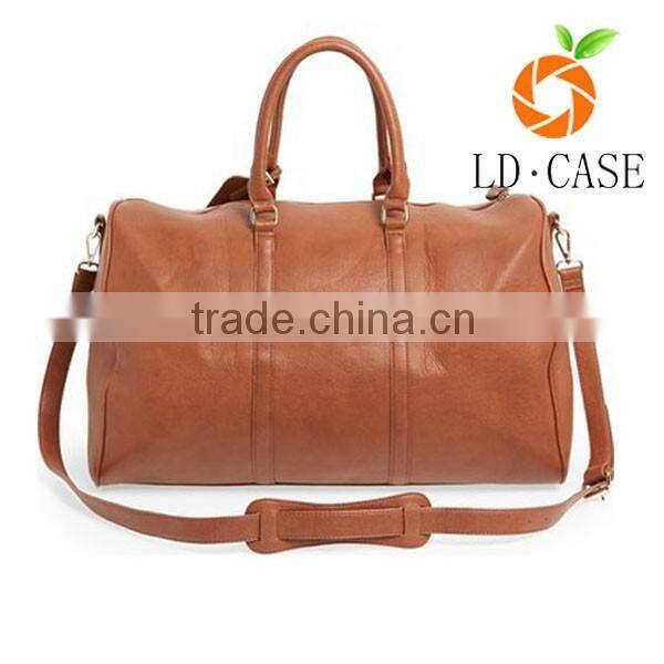 Multifunctional leather gym bag foldable travel bag for mens