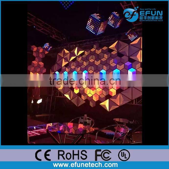 waterproof nightclub decorative disco remote control rgb color 3d led triangle effect panel