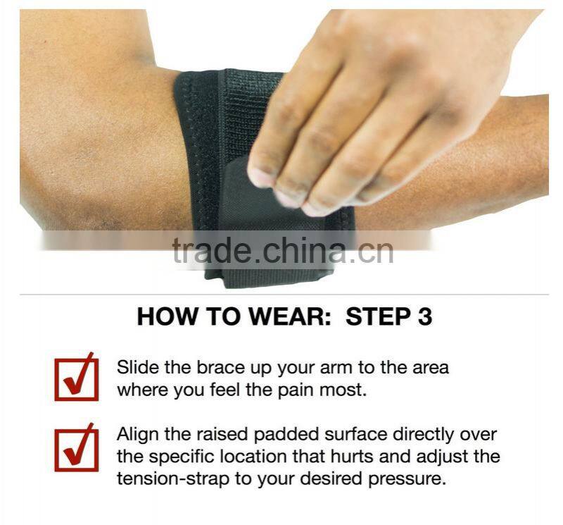 FDA Approved High Quality Neopre Elbow Support pad, tennis elbow brace with Pressure Pad