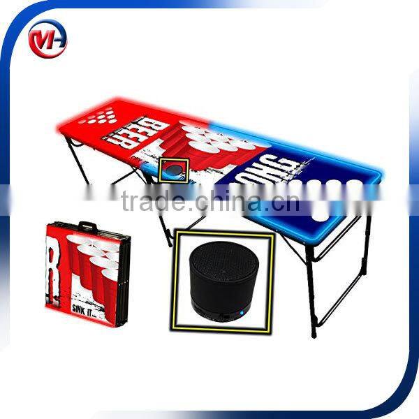 Professional Beer Pong Table with speaker / Optional Glow Lights, Bluetooth Speaker & Holes