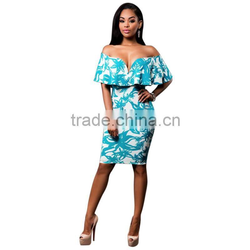 Bonvatt Digital positioning printing dress skirt bandage for women