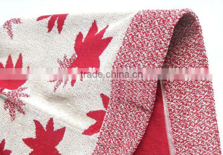 Maple leaf design 100% cotton jacquard towel