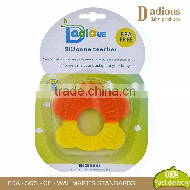 2016 Christmas Gift Funny Silicone Teethers Baby Teether Toys Chewy Baby Teether