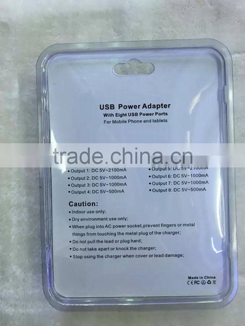 Wholesales USB socket EU/USA/AU/UK USB plug fast 8 port USB charger