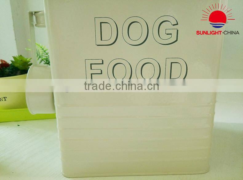 metal dog food bucket pet food bin food container laundry bin with scoop