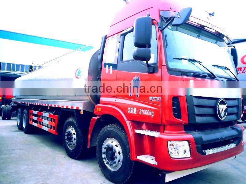 Foton auman 8x4 stainless steel tanker truck milk tanker truck stainless steel tanker truck capacity 30tons