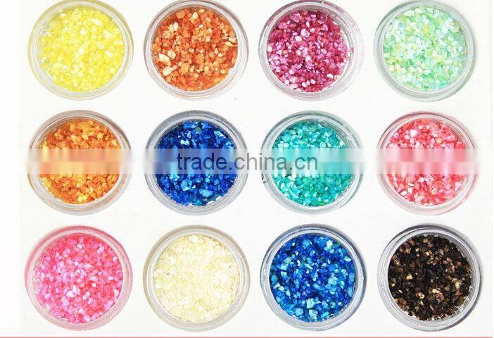 12colors Shell Powder for Nail Decoration Nail Art Glitter