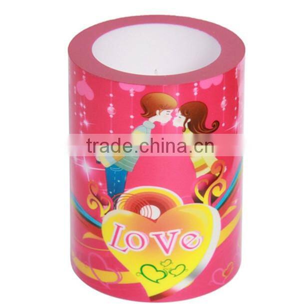 large size voice activated romantic love design candle light