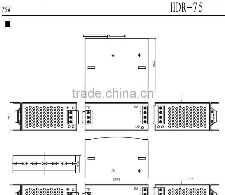 YUMO Din Rail DR-75-12 75w din rail power supply Switching power supply