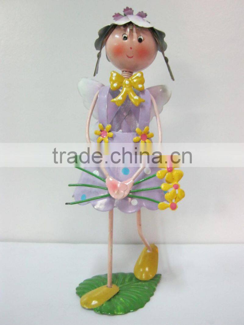 garden flower fairy painted iron flower fairy garden decoration