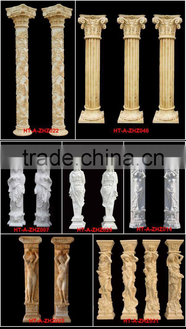 Garden White Marble Decorative Pillar Design