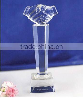 2016 graceful crystal handshake trophy and awards