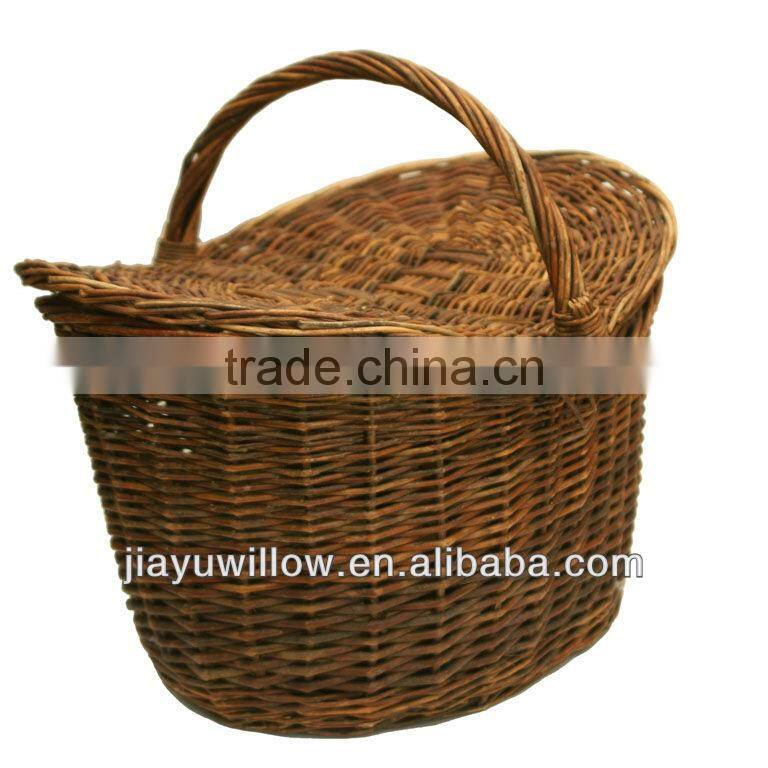 wholesale empty willow 4 person picnic basket with fabric