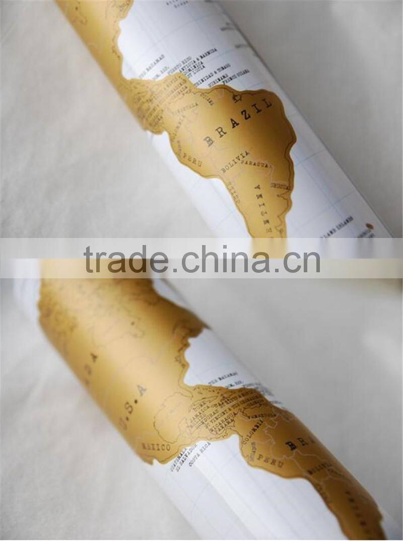 CT-483 2016 Creative Fashion New Design Hard Paper World Map for Travel Decorative World Map