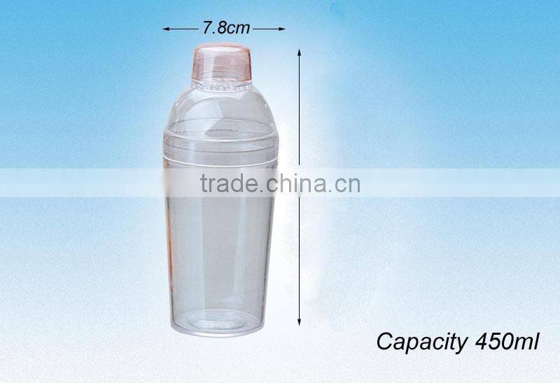 High quality clear Plastic Cocktail shakers