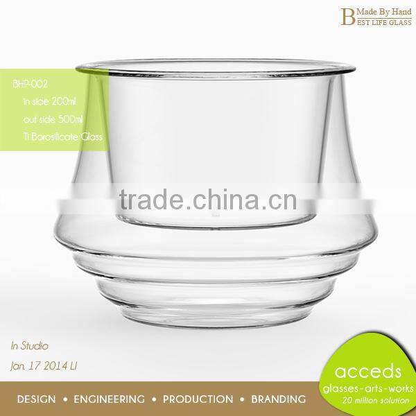 Glass Hydroponic Container for Home or Garden Decoration