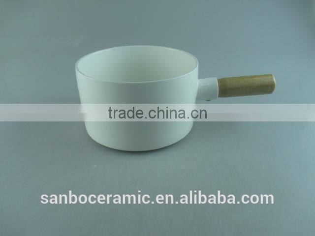 Non-stick Frying Pan with Wooden Handle, Frying Pan in Ceramic, Cake Pan