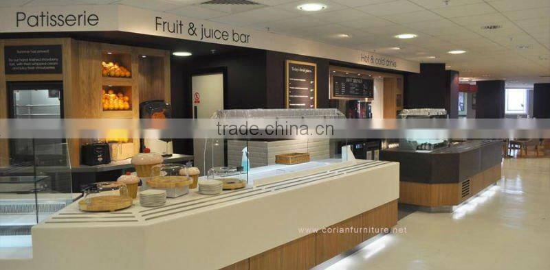 Mcdonald's restaurant acrylic solid surface coffee selling counter
