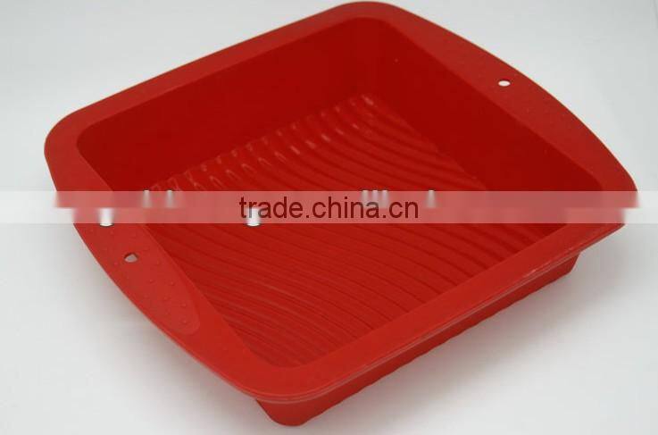 Heat-resistant microwave silicone cake pan/square shape cake mould