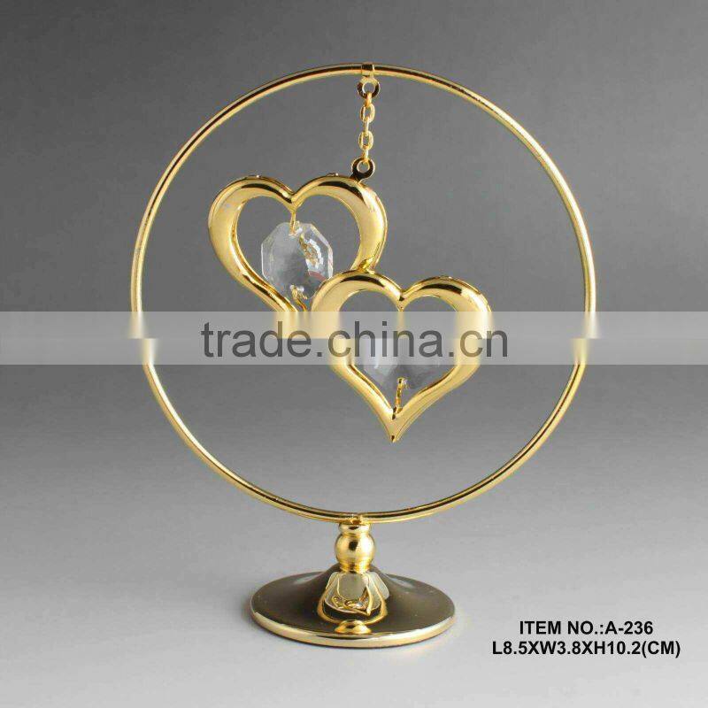 24k gold plated metal swan ornaments for decoration