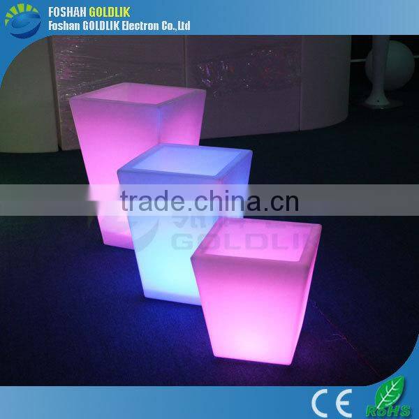 GLACS Control Long Square Flower Pot LED Battery Lighted Garden Flower Pot