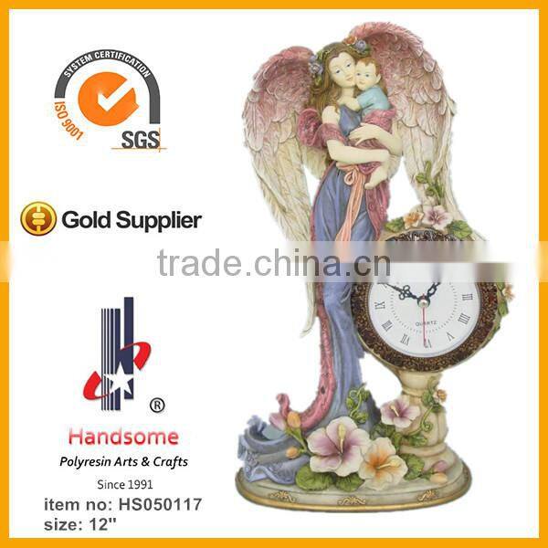 19'' polyresin christian jesus statue wall clock