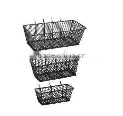 Peg Black Metal Wire Basket
